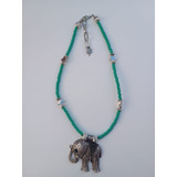 Collar Verano Elefante Verde Fimo Yoloviprimero Aesthetic 