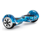 Hoverboard Skate Elétrico 6.5 Azul Camuflado Led Bluetooth