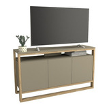 Rack Mesa De Led Tv Nordico Escandinavo Melamina Moderna Color Gris Cubanita Con Olmo Finlandes