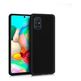 Carcasa Silicona Antihuellas Slim Para Samsung A71 +vidrio