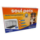 Soul Pets Jaula Metálica Reforzada 30 Pulgadas 75.5x47x54.5cm Color Negro