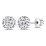 Pendientes De Plata De Ley 925 Con Circonita Cúbica De 6 Mm