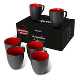 Miamio - Juego De 6 Tazas De Café De Gres 12 Set - Colección