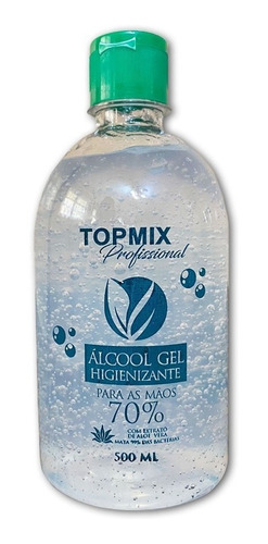 Alcool Gel 70 % Antisséptico Bactericida Topmix Prof 500ml