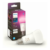 Philips Hue Bombilla Inteligente A19 De Color Blanco Y