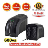 Nobreak Ups 600va Bivolt/115v 4003 Ts Shara Nfe 6 Tomadas