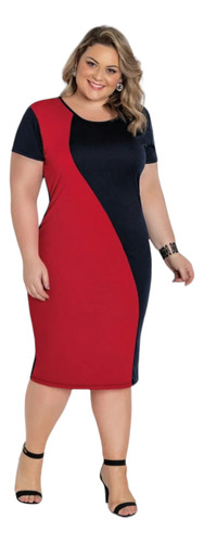 Vestido Midi Tubinho Plus Size Evangélico Promoção G1/g2/g3