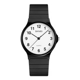 Reloj Hombre Mujer 1419 Minimalista Elegante Clasico Color De La Malla Negro/blanco Numero