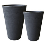 Jogo 2 Vaso Texturizado Escovado Planta Jardim Decor N3 E N4