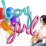 Globo Metalico Letrero Boy Girl Fiesta Baby Shower Azul Rosa