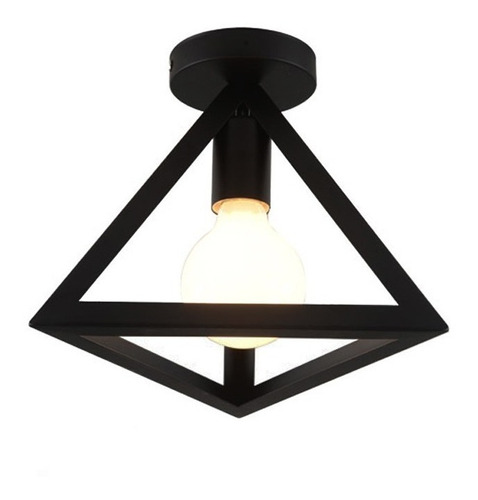 Lampara Vintage Industrial, Triangulo Retro, Negro