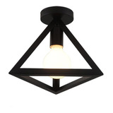 Lampara Vintage Industrial, Triangulo Retro, Negro