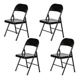 Silla Plegable De Metal Para Fiestas, Negro (4 Pack)