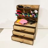 Organizador Con 3 Cajoneras De Mdf