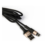 Cable Micro Usb 3 M Carga Rapida Metros Reforzado Para Ps4 Color Negro Dorado