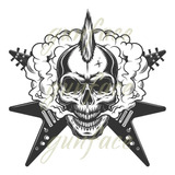 6 Tatuajes Temporales Calaveras Skulls5 Gunface Tattoos