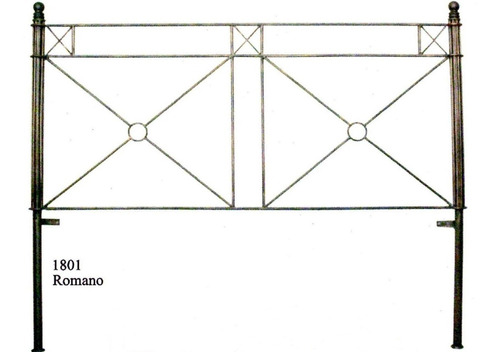 Respaldo En Hierro Para Sommier De 2 Plazas Modelo Romano