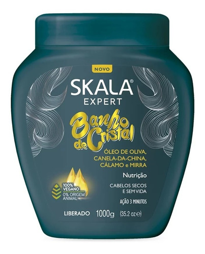 Banho De Cristal Creme De Tratamento Nutrição Skala 1000g