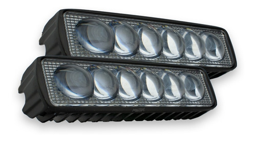 Par Faros 6 Led 6d Barra Con Lupa 18w 