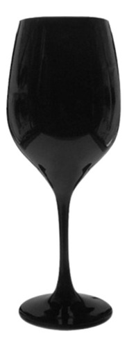 Copa Vino Color Negro Vidrio 490ml Ideal Degustación Regalo