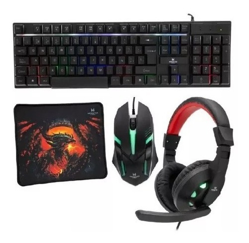 Kit De Teclado Y Mouse Gamer Ultra K4125 Español Latinoaméri