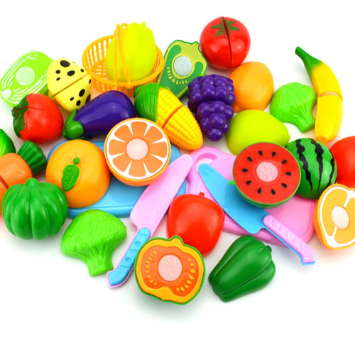 Set 22 Juguetes De Cocina Para Niños Corta Frutas Y Verduras