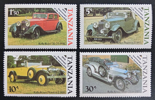 Tanzania Autos, Serie Yv 267-70 Rolls Royce 1985 Mint L18934