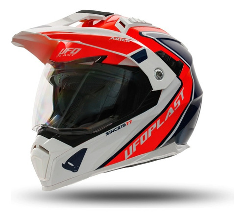 Casco Moto Ufo Aries Cross Enduro Ruta C/ Visor Solomototeam