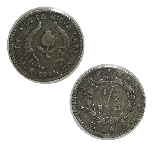 Moneda Medio Real Popayan 1846 