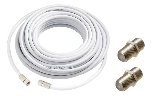 Rollo Cable Coaxil 15 Metros + 2 Fichas De Union Empalme