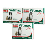 3 Vetmax Plus Vermifugo Para Cães 10kg 4 Comprimidos