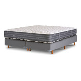 Sommier La Cardeuse Privelle King De 200cmx200cm  Gris Con Base Dividida