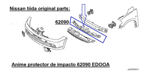 Anime Delantero  Absorbedor De Impacto Nissan Tiida Nuevo   Foto 5