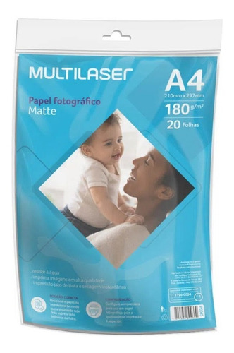 Papel Fotográfico Matte A4 180g 20 Folhas Multi - Pe045 Cor Branco