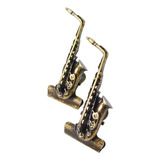 Prendedor De Partitura Modelo Mini Saxofone Ouro Envelhecido