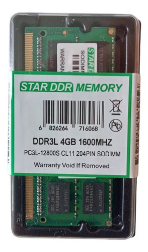 Memoria Ram 4gb Ddr3 1600mhz Pc3l-12800s Cl11 Notebook