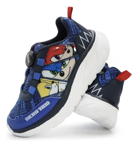 Tenis Original Sonic The Hedgehog Tails Knuckles Azul Para Niño
