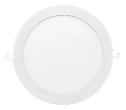 Plafón Panel Led Sica Redondo Embutir 18w Cálido / Frío Color Blanco