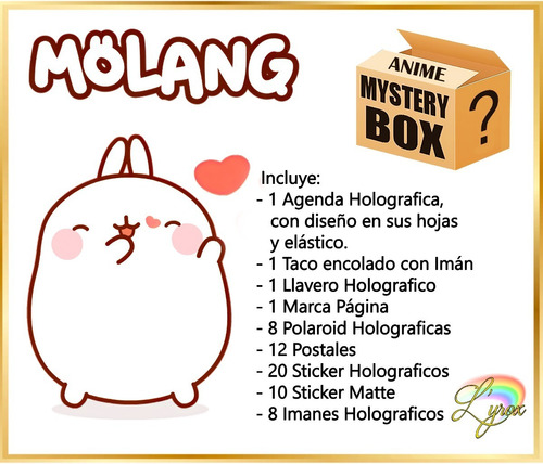 Molang Caja Misteriosa Mystery Box Anime Kawaii