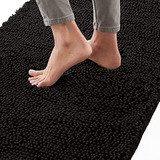 Alfombra De Baño Absorbente De Felpilla Suave Negro