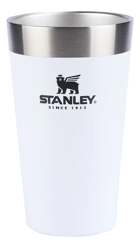 Copo Termico S/ Tampa Stanley 473ml Branco Polar Em Aço Inox