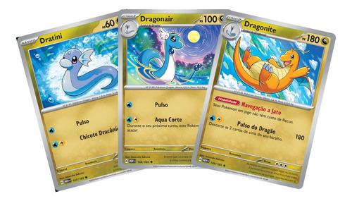 Kit Cartas Pokémon Dratini Dragonair Dragonite Escarlate 151