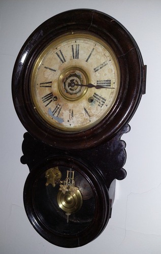 Reloj Antiguo De Pendulo De Pared Marca  Ansonia  Mod.: Ocho