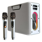 Caixa De Som Altomex 120w Com 2 Microfone Karaokê Bluetooth