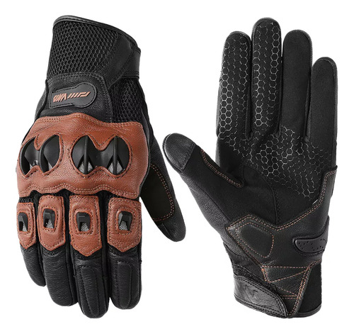 Guantes De Piel Para Motociclistas, Retro, Para Conducir En