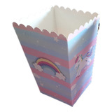 Caja Palomitas Pop Corn  Pack 6 Unidades Unicornio Sirena 