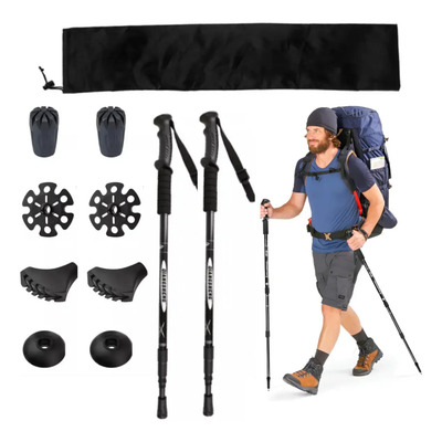 Baston Plegable Ligero Senderismo Treking Caminar Escalar C | Envío gratis