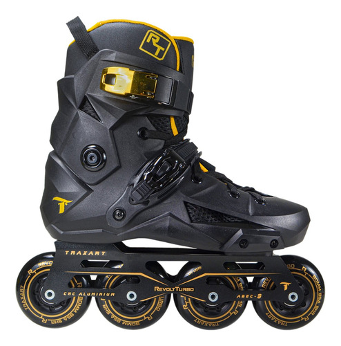 Patins Traxart Freestyle Revolt Turbo Black Gold - Abec-9