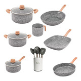  Set Stone Olla 28 Wok Bifera Jarro Hudson Induccion Forjado