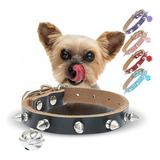 Bingpet Collares De Perro De Cuero Ajustable Con Tachuelas, 